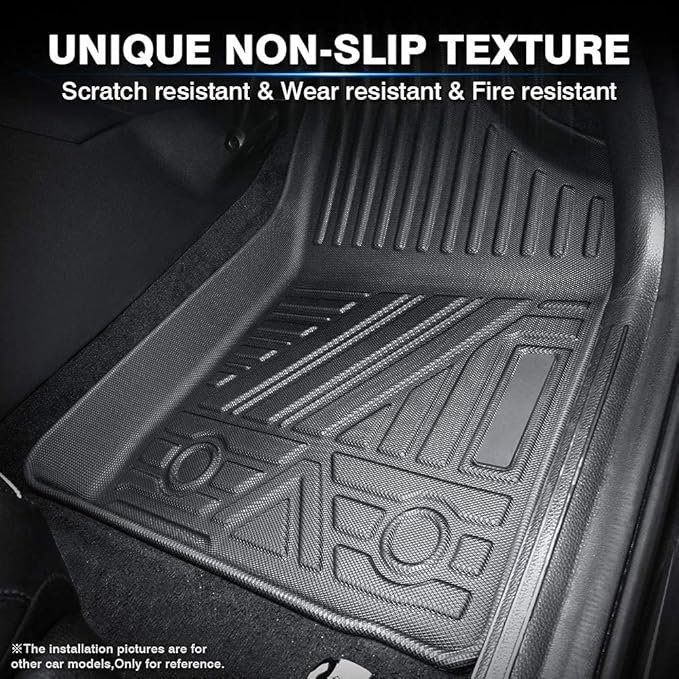 KUST Floor Mats for Tesla Model S Accessories 2012-2024 2025 (Not for Plaid/Long Range) Custom Fit Floor Liners A ll Weather Protection 1st & 2nd Row High Edge Non-Slip