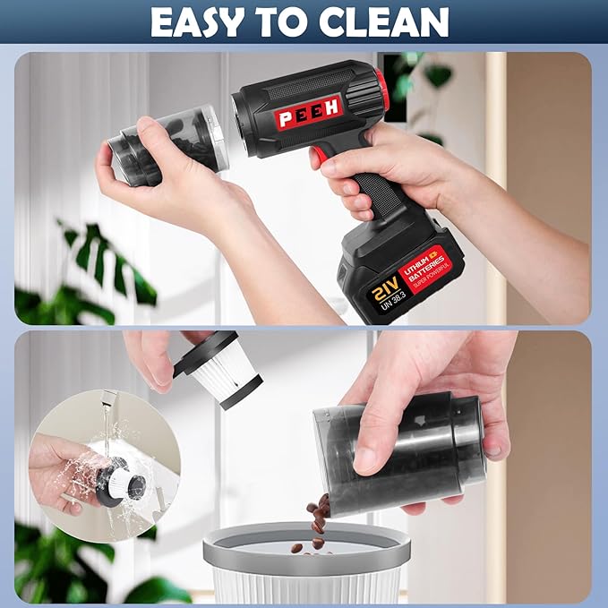 Handheld Vacuum for Home, Cordless Portable Vacuum Cleaner, Rechargeable with 60 Mins Max Runtime, High Power Vacuum for Car,