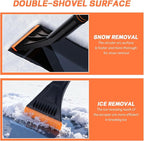 Hovom Snow Brush & Ice Scraper, 27"–32" Extendable Ice Scrapers for Car Windshield Window, Detachable Vehicle Snow Removal Tool with Foam Grip for Cars Trucks SUVs, Winter Car Accessories