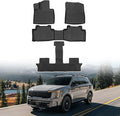 Powerty Floor Mats for 2021-2025 2026 Kia Sorento (Non-Hybrid) Accessories All Weather Floor Liner 3D TPE 1st & 2nd Row Floor Mat Heavy-Duty Floor Liners
