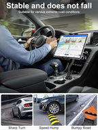 GDZN Cup Holder Car Tablet Holder, 10.2" Gooseneck Flexible Long Arm Tablet Mount for Truck SUV Pickup, 360° Adjustable Cupholder for iPad Pro 12.9 11 Air Mini, Galaxy Tab, iPhone 17, 4-13" Devices