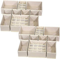 TENABORT 21 Pack Foldable Drawer Organizer Dividers Cloth Storage Box Closet Dresser Organizer Cube Fabric Containers Basket 