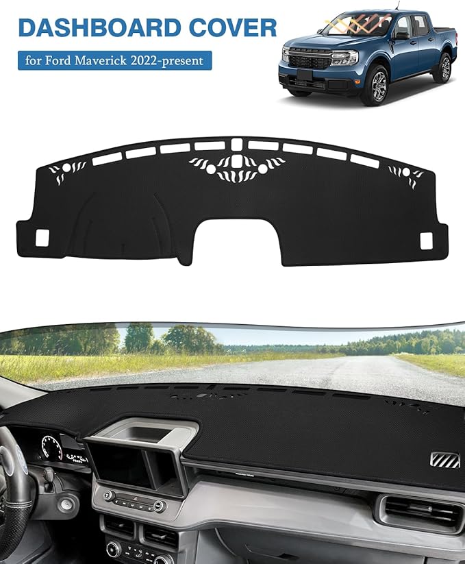 FIILINES Dash Cover Fit for Ford Maverick 2022-2025 2026 (Hybrid/XL/XLT/Lariat) Dashboard Cover Mat for Maverick Accessories 