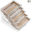 YUFONG Necklace Holder Organizer, Dustproof Necklace Box Velvet Necklace Organizer Box with Lid Clear Acrylic Dustproof Stack