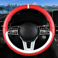 Car Leather Steering Wheel Cover - Panapi Material, Universal 14.5-15 Inch Leather Anti-Slip Breathable Auto Steering Wheel C