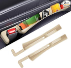 2PCS Car Seat Gap Filler, Anti-Drop Vehicle Console Crevice Blocker with 2 Storage Areas, Seat Side Seam Organizer Plug from Droping, Universal Automotive Interior Accessories(Beige)
