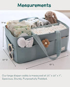 Lily Miles Baby Diaper Caddy Organizer, Wipeable Diaper Organizer Basket with 8 Pockets for Newborn Essentials, Nursery Tote 
