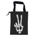 Car Garbage Bag Skeleton Hand Peace Sign Drawstring Car Trash Bag Hanging for Back Seat with Adjustable Buckle Canvas Vehicle Trash Can Easy-to-Install