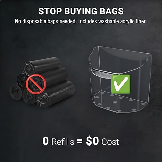 Car Trash Can with Removable Leakproof Liner – Clip On Trash Bin for Seat Back, Door Pocket & Headrest – Sturdy PU Leather Garbage Can Organizer for Luxury Cars, SUV, Truck & Sedan