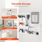 VEVOR Pegboard Combination Kit, 11" x 11" Plastic Pegboard, 4 Panels, Peg Board Wall Organizer Kit with Accessories, for Gara