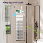 SWTYMIKI Over The Door Towel Rack - 9 Tier Towel Racks for Bathroom Wall Mounted, Towel Holder with Shelf, Hanging Rolled Tow