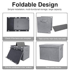 VERONLY Collapsible Toy Storage Bin with Lid, 82L Large Capacity - Gray Neutral Space-Saving Organizer for Playroom, Bedroom 