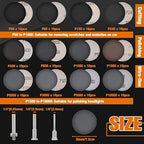 133 PCS Sanding Disc Drill Polishing Kit Sanding Attachment, 3 Inch Wet Dry Headlight Restoration Kit 60-10000 Grit Hook and 