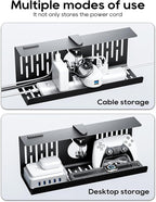 NODOCA No Drill Under Desk Cable Management Tray, 14'' Wire Management, Punch-Free Clamp on, Metal Cable Tray, Wire Organizer