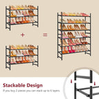 Tajsoon Expandable Shoe Rack for Closet 3 Tier, 28“-41“Adjustable & Stackable Shoe Shelf Storage, Metal Shoe Rack Organizer f