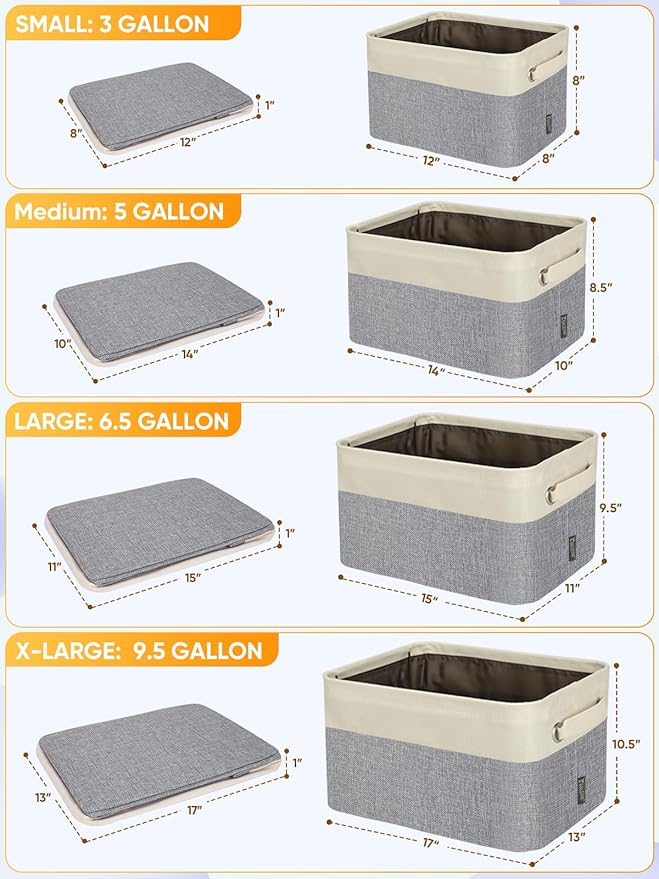 BALEINE 1 Pack Fabric Closet Storage Bins for Shelves, Linen Closet Organizers and Storage, Decorative Baskets for Organizing