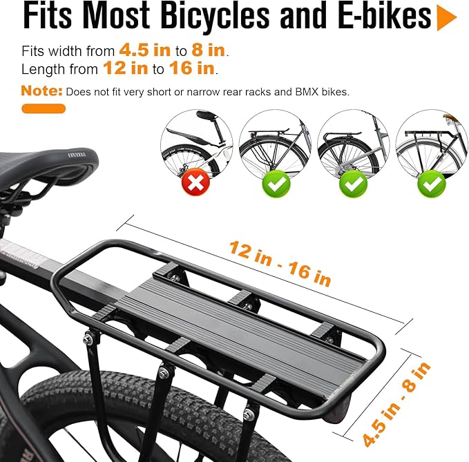 Bike Rack Bag, 20L EVA Hard Shell Bike Trunk Rear Rack Bag Bike Panniers Expandable 3 in 1 Waterproof Tin foil Insulation Bike Bag With Rain Cover for Commute Shopping Cycling Trip