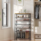 8 Tiers Tall Shoe Rack Organizer, Large Capacity Shoe Rack Holds 32 Pairs of Shoes, Durable and Stable, Adjustable Metal Shel