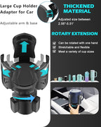 Cup Holder Expander for Car with Adjustable Adapter, Easkkty All Purpose Car Cupholder Extender Organizer with Expandable Bas