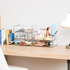 Yieach Clear Acrylic Makeup Organizers Countertop for Dresser,Desk,Bathroom Vanity,5Tier Stackable Make up Holders and Makeup