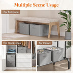 Lifewit Shoe Storage Organizer for Closet, Fabric Large Shoe Box Storage Containers with Clear Cover, Foldable Bins for Boots