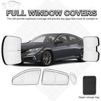 KMF 8pcs Thicken Full Sun Shades for Honda Civic Sedan 2016-2021(Not Hatchback) Accessories, Car Window Covers Sunshade for Windshield Side Rear, UV Block and Blackout Privacy for Camping Outdoor