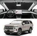 Custom Fit Windshield Sun Shade for Chevy Tahoe 2021-2026, Blocks UV & Heat, Front Window Sunshade Accessories, Easy Fold & Store Keep Your Car Cooler