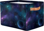Nebula Galaxy Planet Storage Basket Collapsible Cloth Storage Cube Basket Bins Organizer with Handles Rectangular Large Toys 