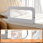 omzer Bed Guard Rail for Toddlers - 47inch Foldable & Adjustable Height Baby Bed Safety Side Rails - Large Toddler Crib Raili