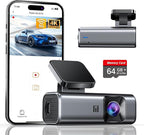 4K Dash Cam Front, Built-in 5G WiFi, 64GB Card Included, Dash Camera for Cars, Mini Dashcam with Super Night Vision, Loop Rec