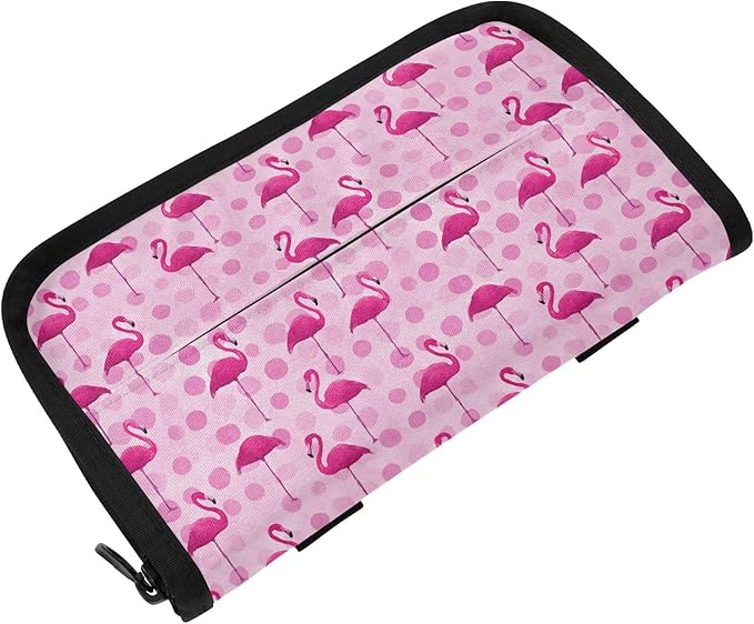Car Tissue Holder Car Visor Organizer Tissue Box Holder for Car Sun Visor Organizer with Car Vehicle Accessories Essentials Interior for Women Men Pink Flamingos and Polka Dots