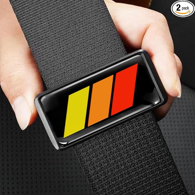 2PCS Tri-Color Car Seatbelt Adjuster for car Universal Car Seat Belt Pads Cover for More Comfortable Driving (A)