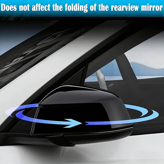 YHCDSEA Rearview Mirror Guard Cover for Tesla Model Y Juniper, Side Mirror Cover Exterior Accessories fit for Model Y Juniper 2025 2026 (Glossy Black)