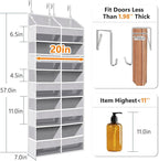 UVIAHOMI Heavy Duty Over The Door Organizer 5 Tiers, Extra Large Behind Door Storage of 10 Front & 10 Mesh Pockets, 80lb Weig