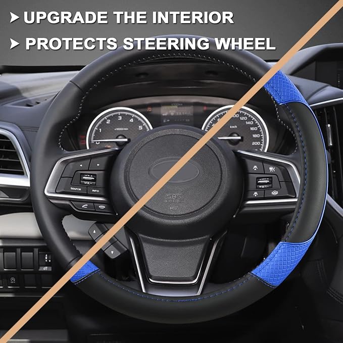 GIANT PANDA Customized Auto Steering Wheel Cover for Subaru Forester, Car Steering Wheel Cover for Subaru Outback and Crosstr