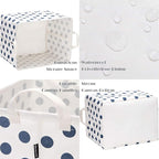 Sea Team Collapsible Canvas Fabric Storage Basket with Handles, Rectangle Waterproof Storage Bin, Box, Cube, Foldable Shelf B