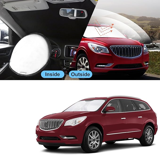 TINGLU Sun Shade for Buick Enclave 2010-2017 Accessories Windshield Sun Shade Window Shade UV Rays Protection Sun Visor Cover with Steering Wheel Sunshade Storage Bag