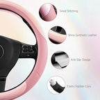 Road Comforts Steering Wheel Cover – Breathable Leather Steering Wheel Cover, Anti-Slip Grip, Universal Fit 14.5” to 15”, Hea