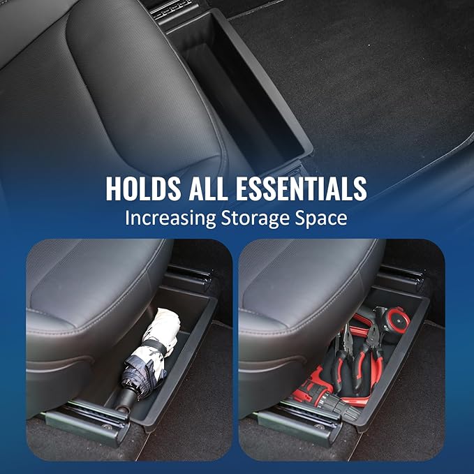 GEEDAR Under Seat Storage Box Organizer for Tesla Model Y 2025 2026 Refresh (Juniper), New Model Y 2025 2026 Hidden Storage Box, Washable Underseat Organizer Fit Tesla Model Y 2025 Accessories