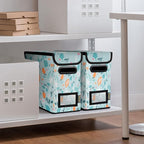 BALEINE File Organizer Box with Lid, Collapsible File Folder Organizer with Plastic Slide, Hanging File Folder Box for Office