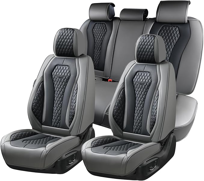 Coverado Car Seat Covers Full Set, Black Seat Covers, Automotive Car Seat Cover, Car Seat Cushion, Car Seat Covers Front Seat