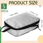 5 Pack Compression Packing Cubes for Travel Space Saving Cubes Luggage Organizer for Suitcase(Gray,S)