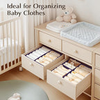 DIMJ Drawer Organizers Clothes, Set of 8 Dresser Organizer Bins, Fabric Closet Organizers and Storage, Shallow Drawer Divider