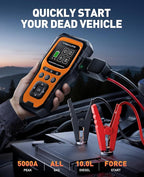 Car Battery Jump Starter with OBD2 Scanner 5000A, Car Battery Jumper Starter Portable (All Gas/10L Diesel), 12V Jump Box