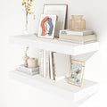 30 Inch Floating Shelves | 12 Inch Deep White Floating Shelves Set of 2 | 30" W x 12" D Rustic Wood Shelves for Wall | Deep W