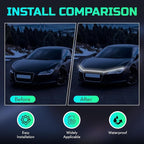 Blue Moon Eclipse 2 Pack 71 inch Car Led Hood Light Strip - Flexible Led Lights for Car that Includes A Mini Fuse Tap & 3/8 Terminal Connector - 12v Exterior Waterproof Daytime Running Lights (White)