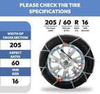 Snow Chains for Car,Universal Emergency Tire chains, Set of 2