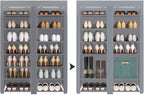 ERONE Shoe Rack Storage Organize, 28 Pairs Portable Double Row with Nonwoven Fabric Cover Shoe Shelf Cabinet for Closet