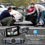 4 Channel Dash Cam Front and Rear Inside Back 360° FHD 2K Dash Camera for Cars, WiFi, GPS, G-Sensor, WDR 24/7 Parking Mode, 1