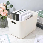 Zopeal Plastic Storage Bins 10 Pcs White Pantry Organizer Bins Small Baskets Storage Containers for Home Kitchen (14 x 10.5 x